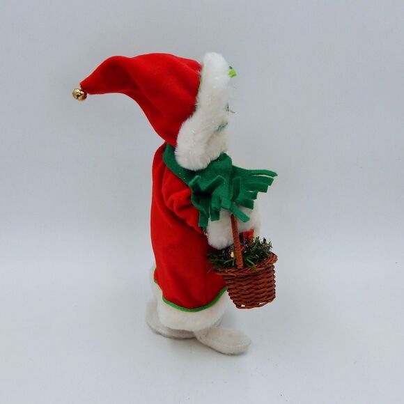 Annalee Snow Woman Basket Pinecones Holly Christmas 10" Decoration Holiday Decor - Picture 4 of 11